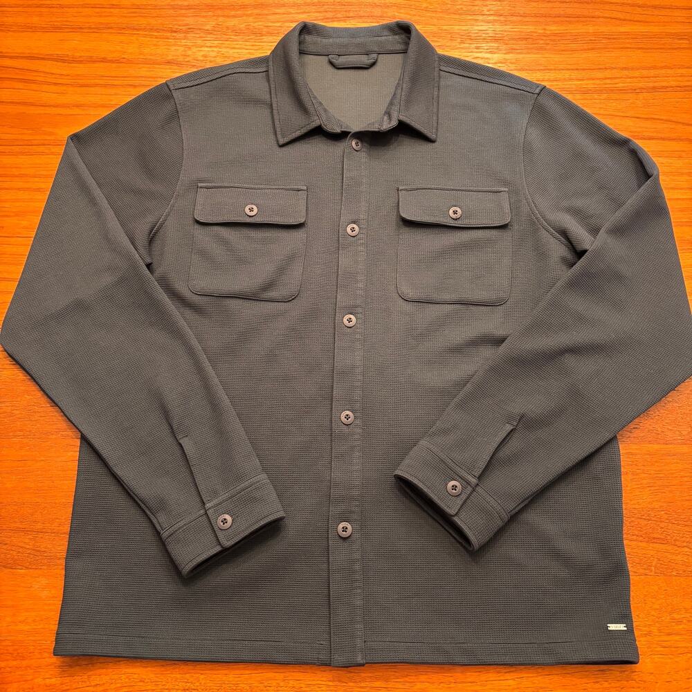 Vuori Men's Medium Weight Navy Blue Long Sleeve Button Down Shirt XL